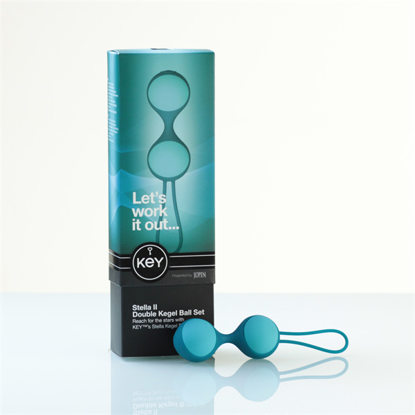 0010592 key by jopen stella ii double kegel ball set   robin egg blue