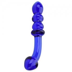 n11033 spectrum ribbed g spot glass dildo 1