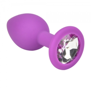n11237 loving joy jewelled silicone butt plug purple small 3