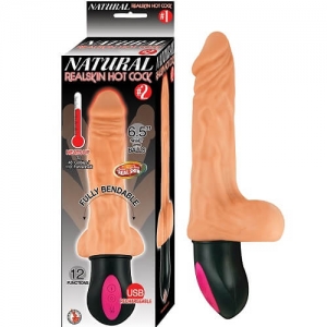 n11429 realistic warming 6 5inch vibrating dildo flesh 1