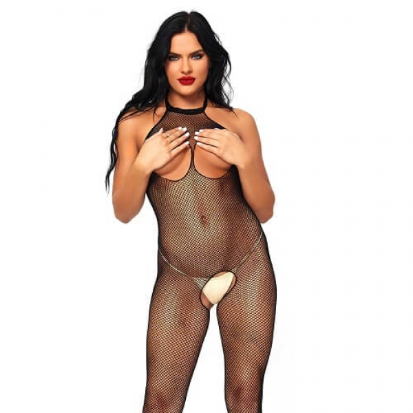 n9156 leg avenue fishnet halter bodystocking 1 1