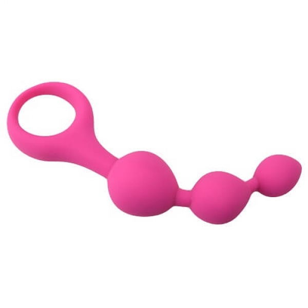 ns6551 loving joy triple ripple anal beads pink 1